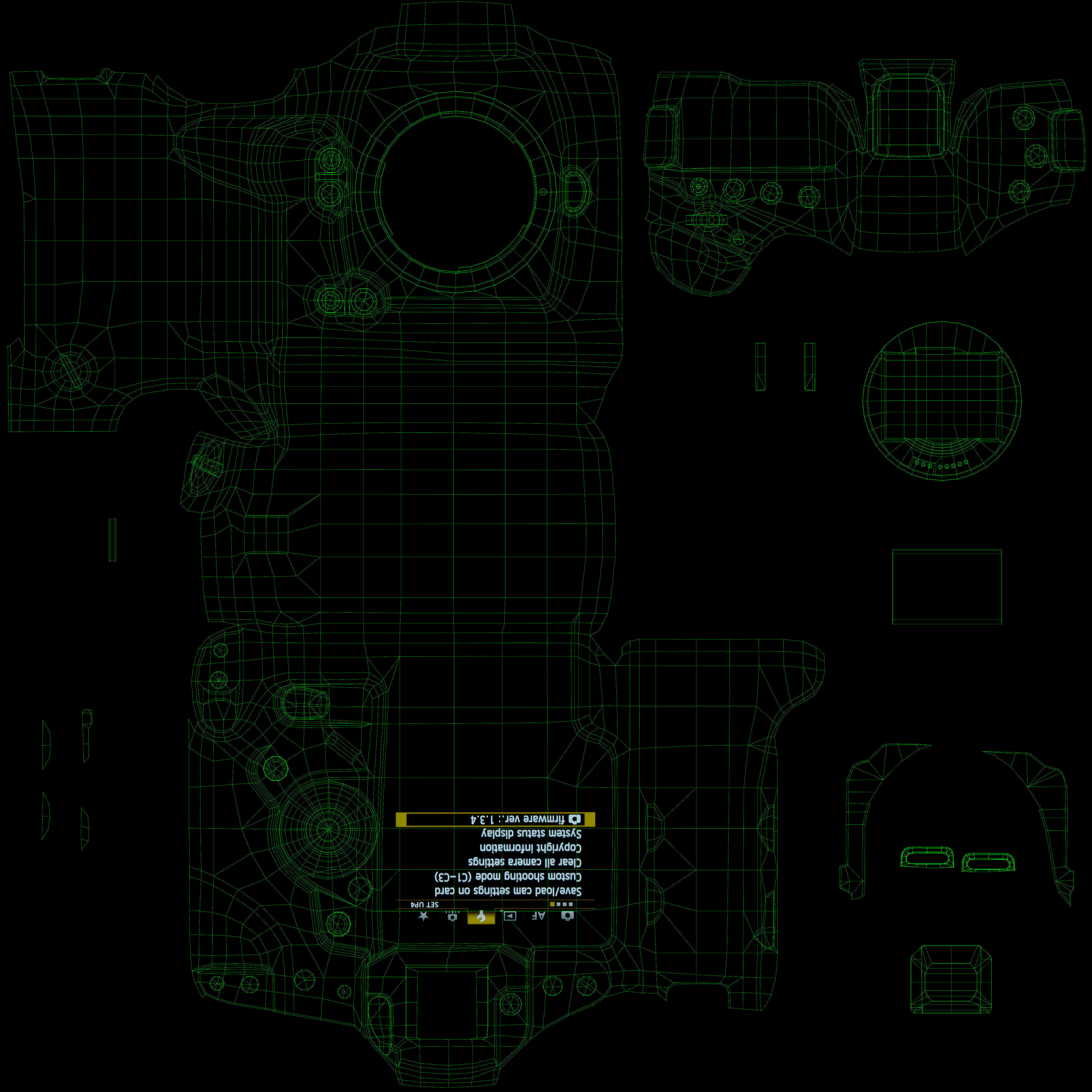 Canon EOS-1D X DSLR camera Low-poly 3D model_21