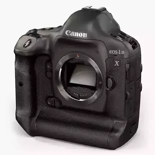 Canon EOS-1D X DSLR camera Low-poly 3D model
