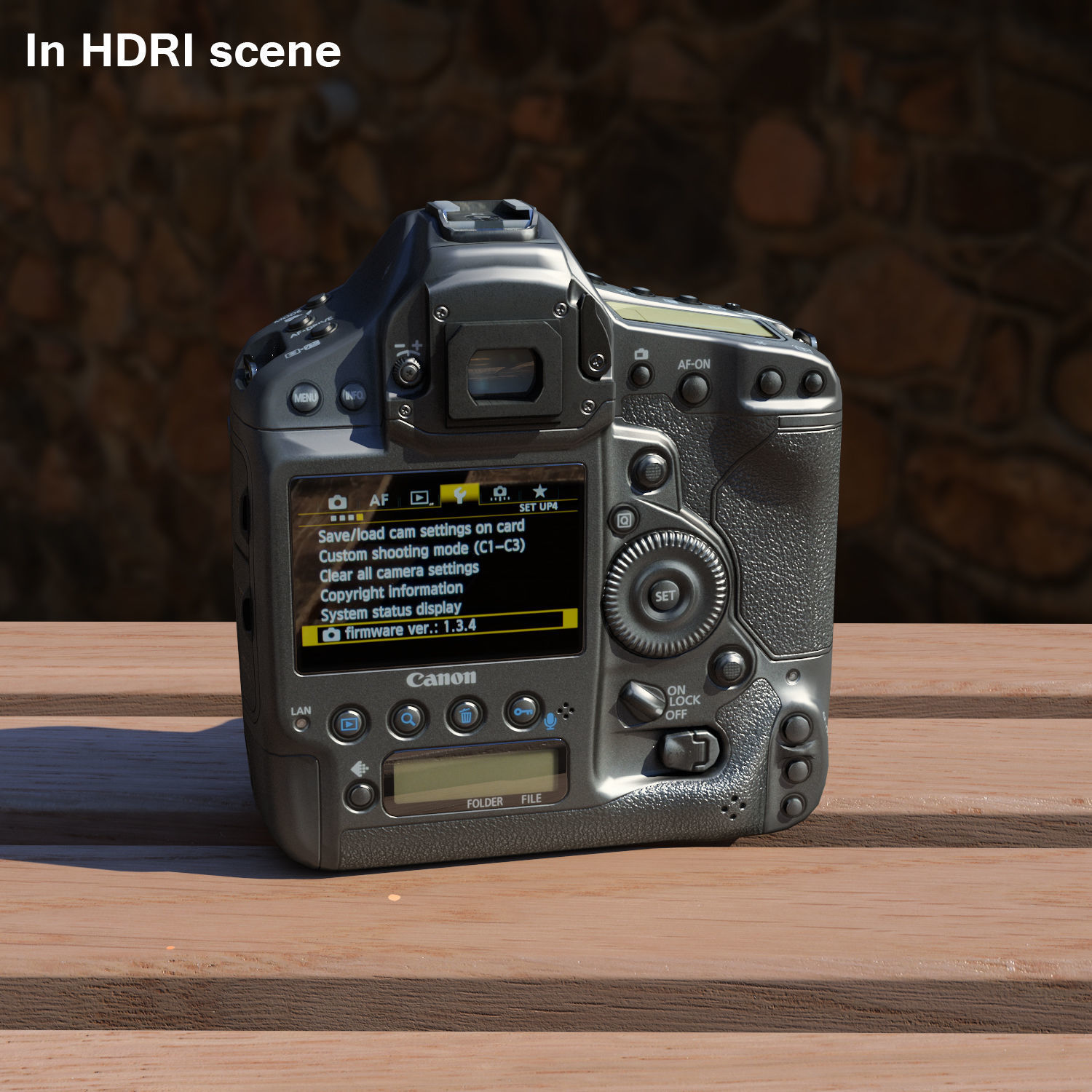 Canon EOS-1D X DSLR camera Low-poly 3D model_16
