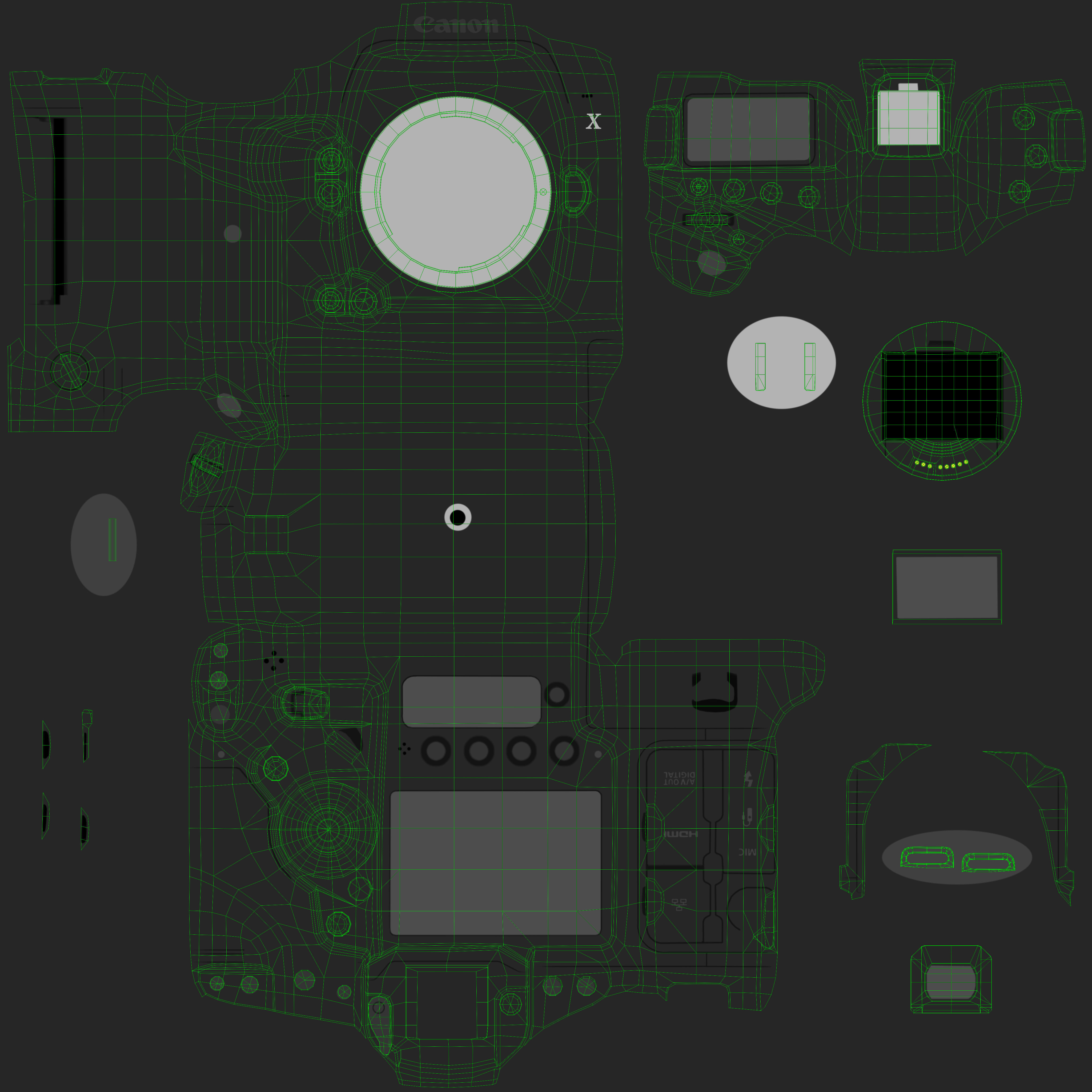 Canon EOS-1D X DSLR camera Low-poly 3D model_18
