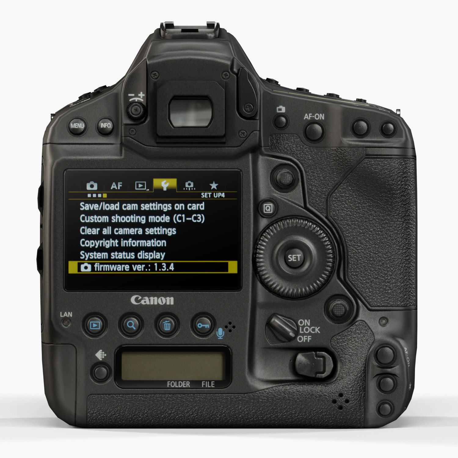 Canon EOS-1D X DSLR camera Low-poly 3D model_7