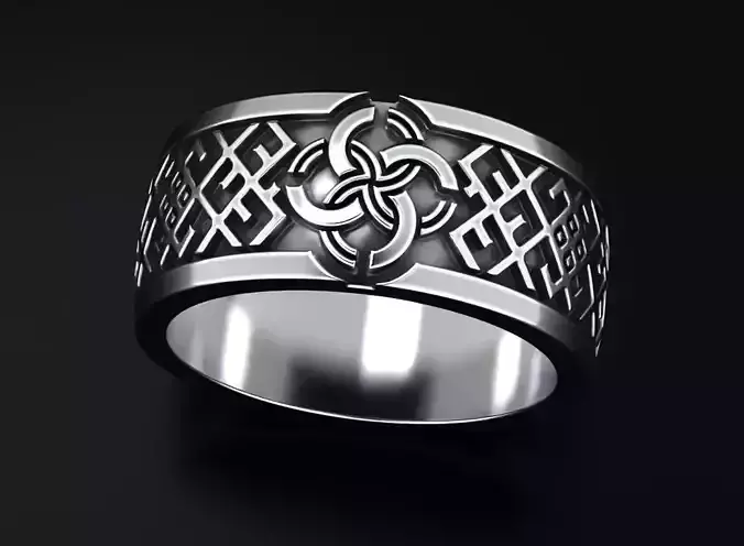 Stylish ring with a Celtic wedding pattern 502 3D print model