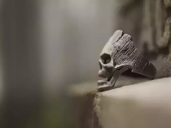 Ring Wooden Skull 1 3D print model