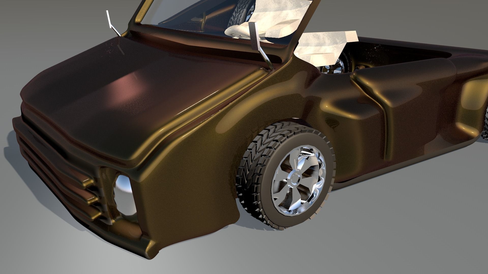Game Car 3d Model Style Seven  Low-poly 3D model_6