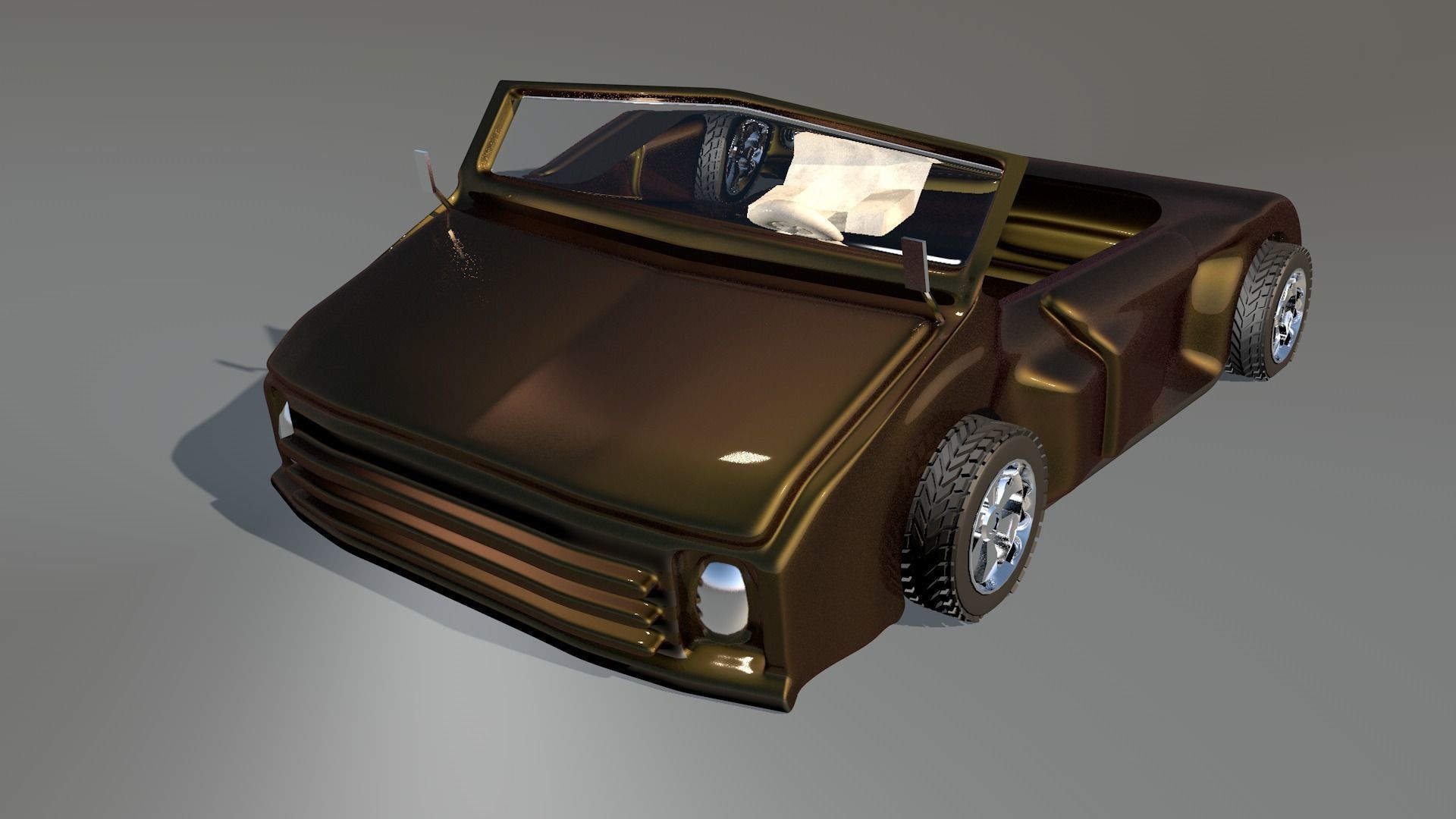 Game Car 3d Model Style Seven  Low-poly 3D model_1