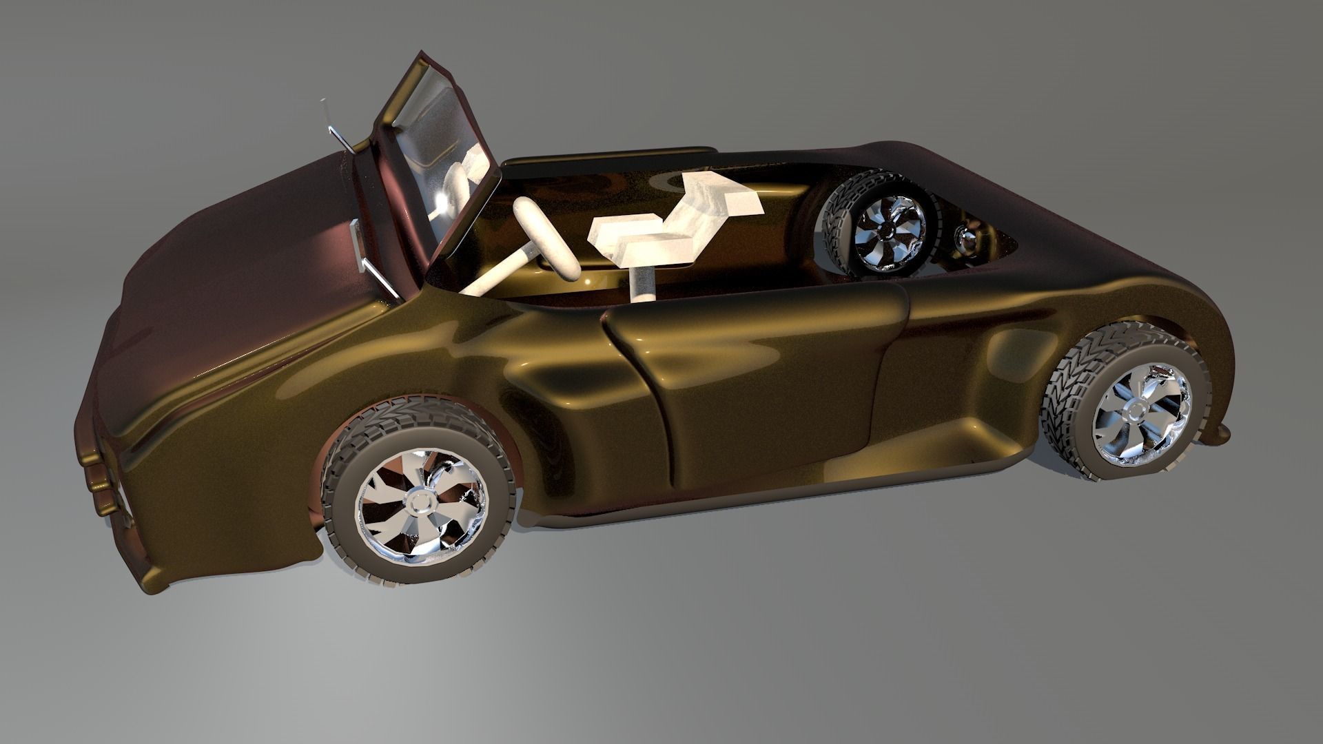 Game Car 3d Model Style Seven  Low-poly 3D model_7
