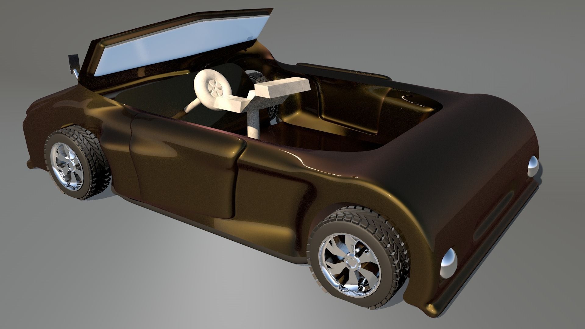 Game Car 3d Model Style Seven  Low-poly 3D model_3