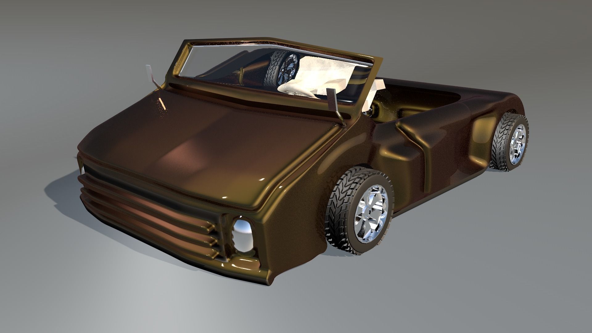 Game Car 3d Model Style Seven  Low-poly 3D model_8