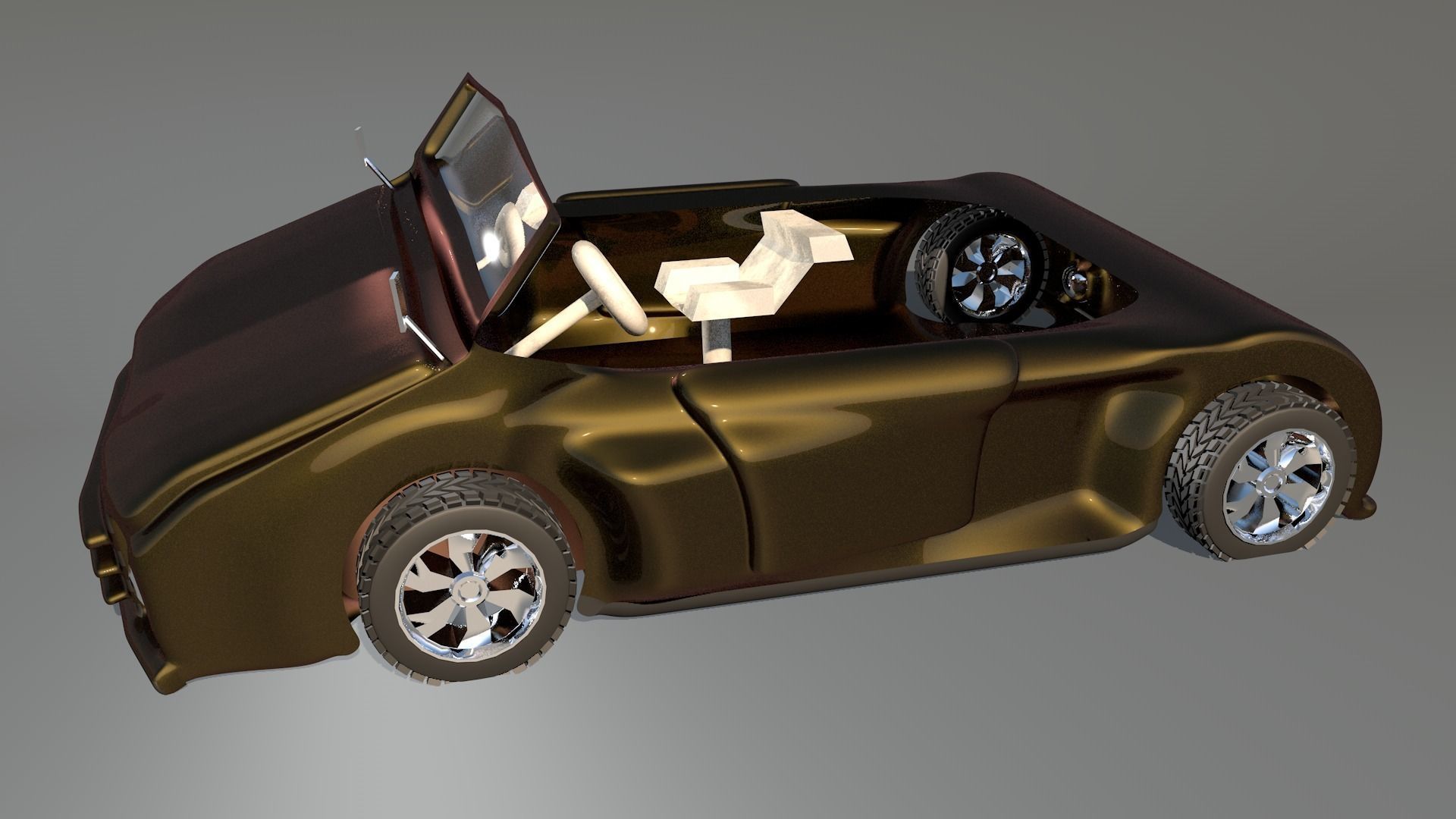 Game Car 3d Model Style Seven  Low-poly 3D model_2