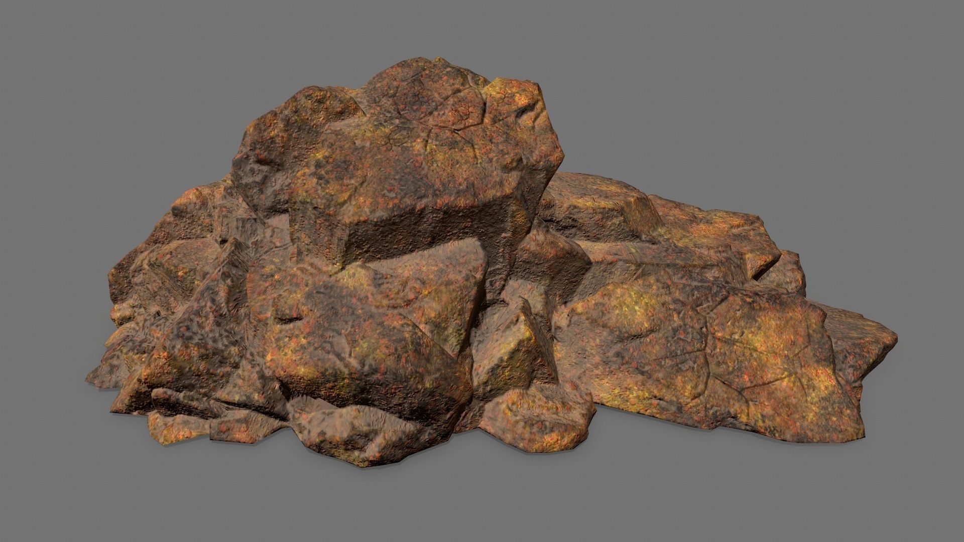 Rock Set Low-poly 3D model_11
