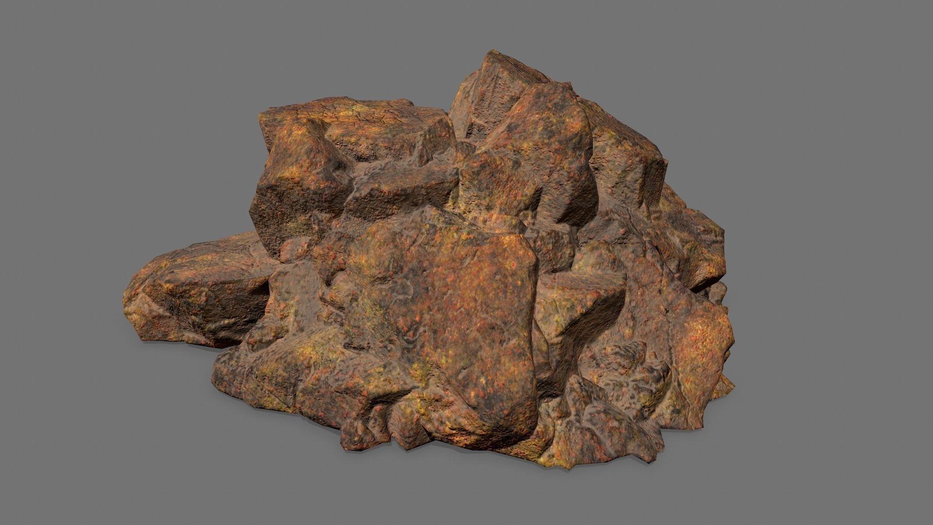 Rock Set Low-poly 3D model_8