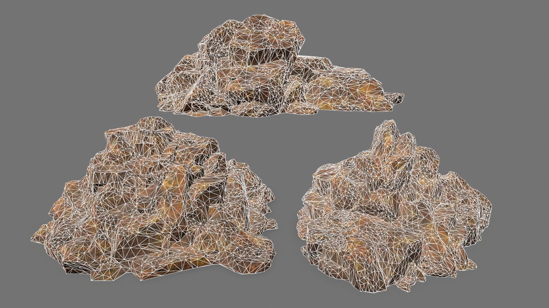 Rock Set Low-poly 3D model_2