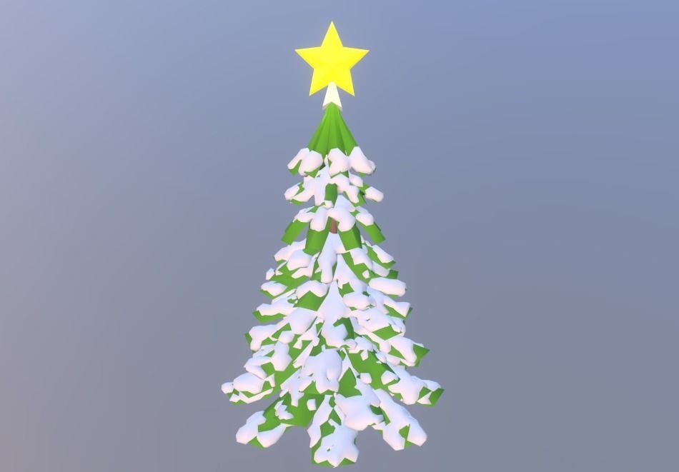 Christmas Tree Low Poly Low-poly 3D model_1