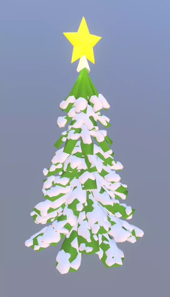 Christmas Tree Low Poly Low-poly 3D model_0