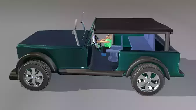 Jeep Wrangler For 3d Game  Low-poly 3D model