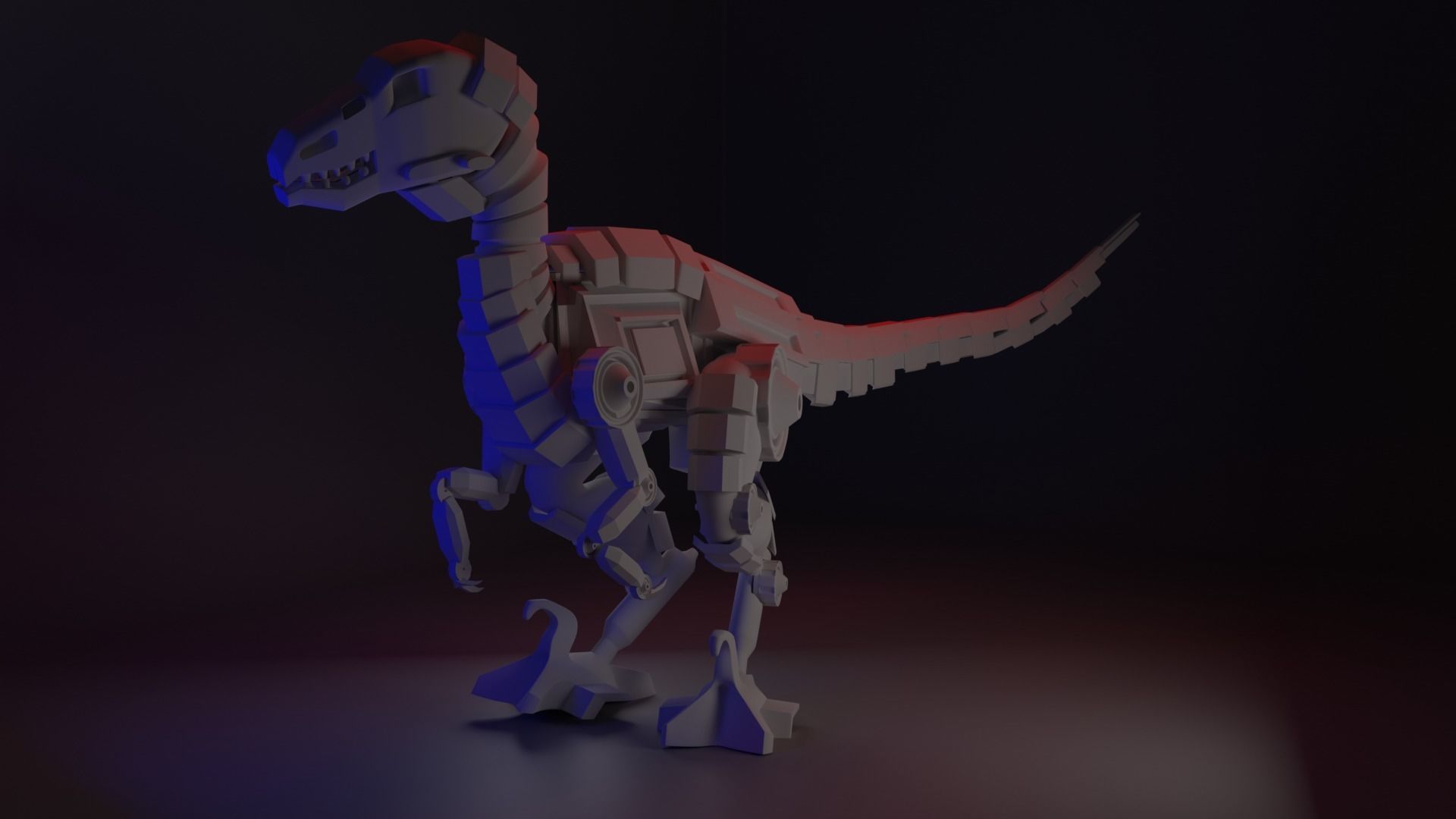RoboRaptor robot dinosaur Low-poly 3D model_1