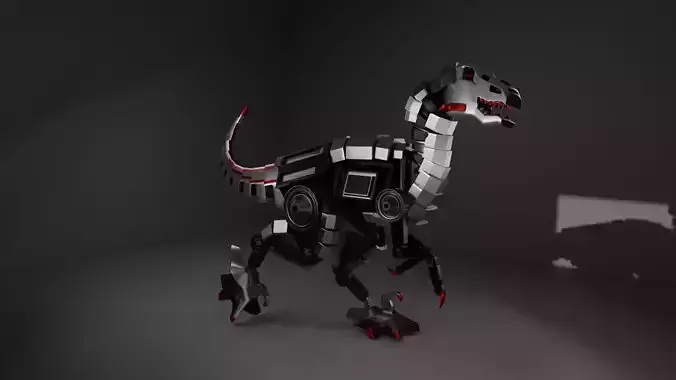 RoboRaptor robot dinosaur Low-poly 3D model