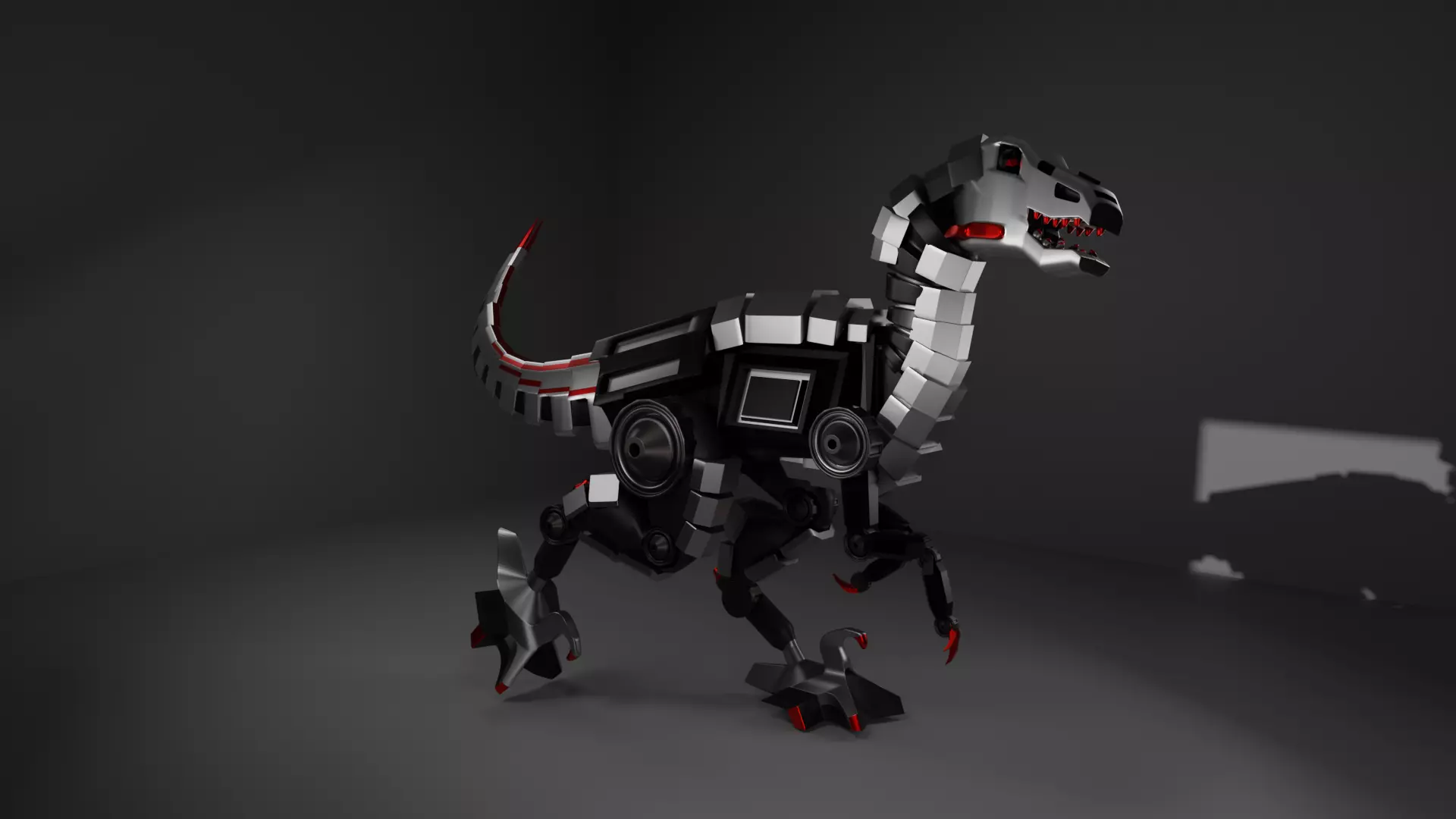 RoboRaptor robot dinosaur Low-poly 3D model_0