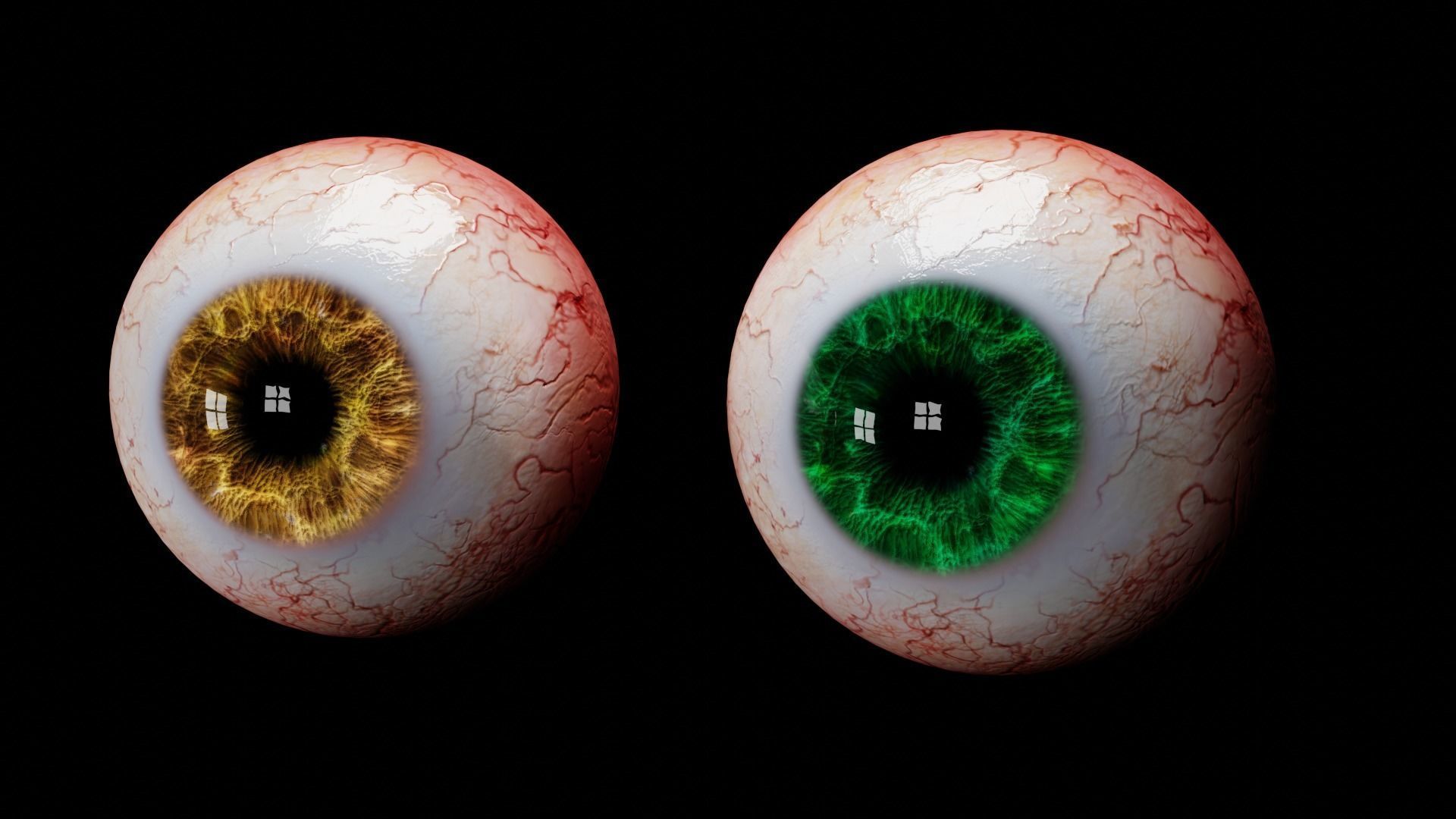 Human eyes realistic Low-poly 3D model_3