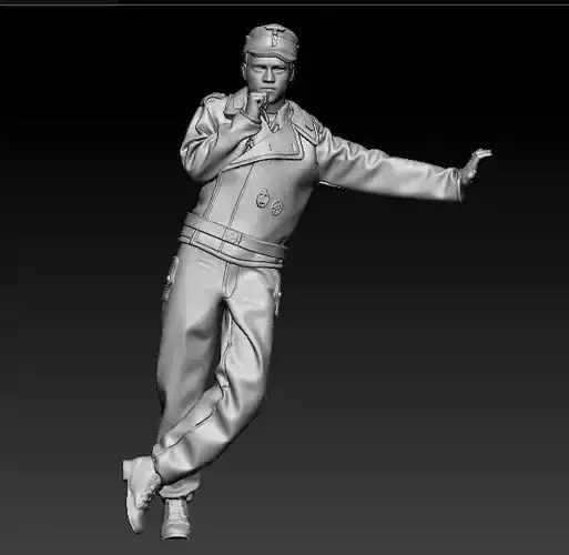 WW2 German tank crewman thinking