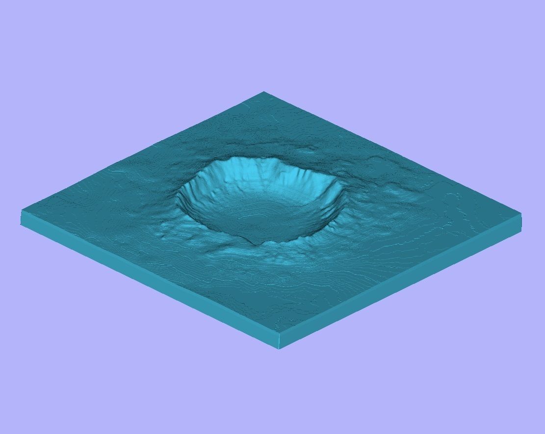 3D MODEL OF METEOR CRATER NATURAL LANDMARK FOR CNC - 3D PRINTING 3D model_1