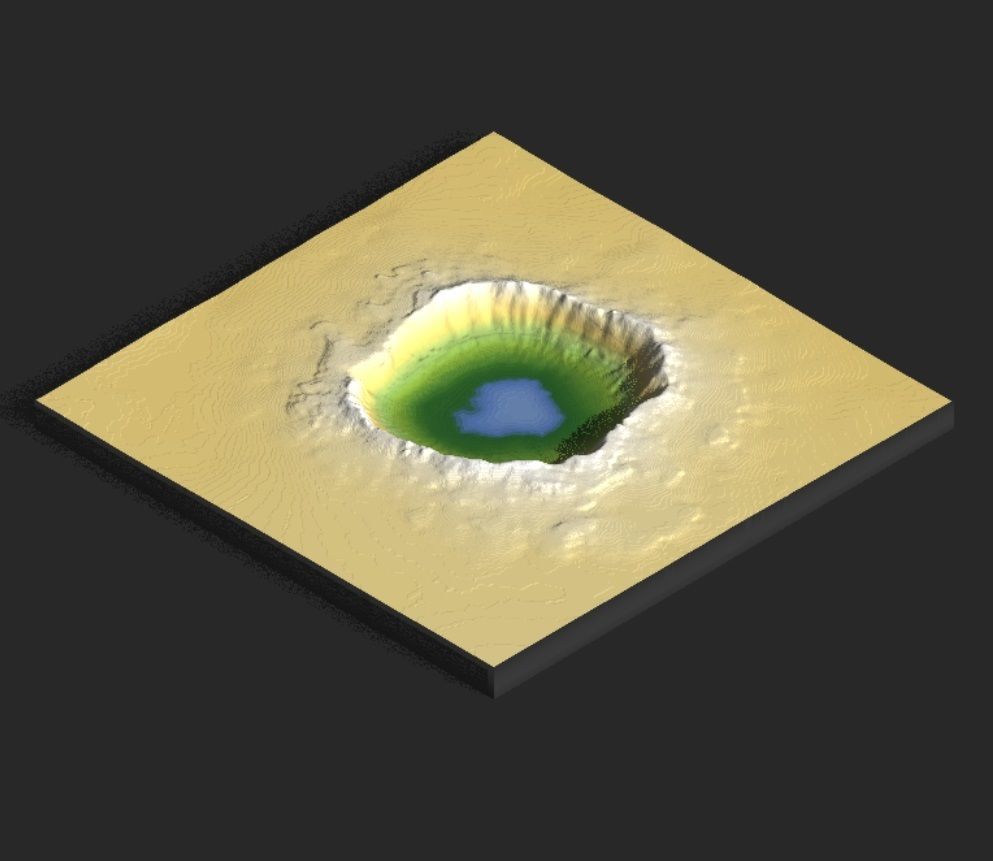 3D MODEL OF METEOR CRATER NATURAL LANDMARK FOR CNC - 3D PRINTING 3D model_8