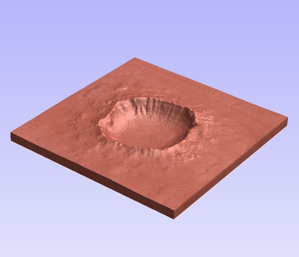 3D MODEL OF METEOR CRATER NATURAL LANDMARK FOR CNC - 3D PRINTING 3D model_6