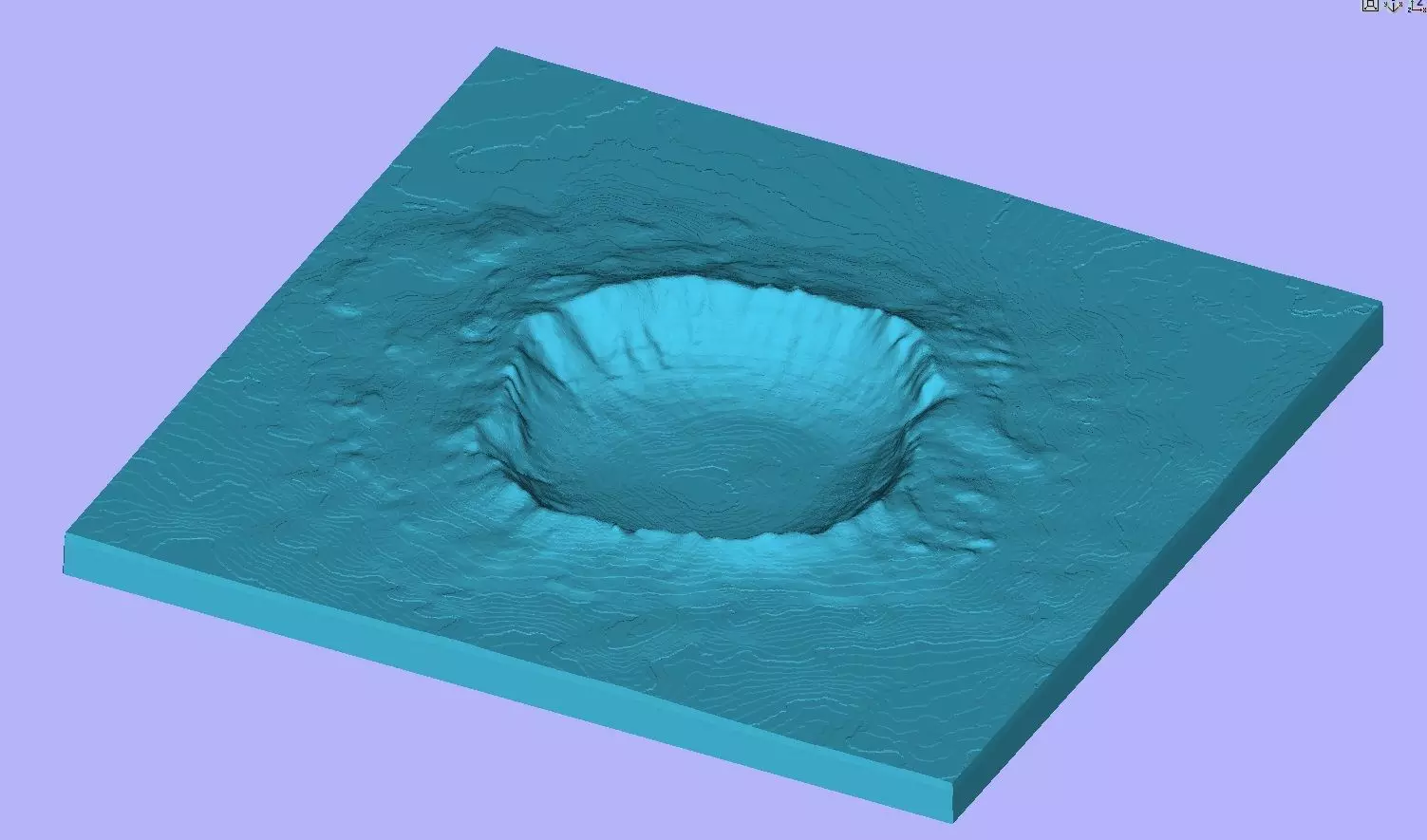 3D MODEL OF METEOR CRATER NATURAL LANDMARK FOR CNC - 3D PRINTING 3D model_0