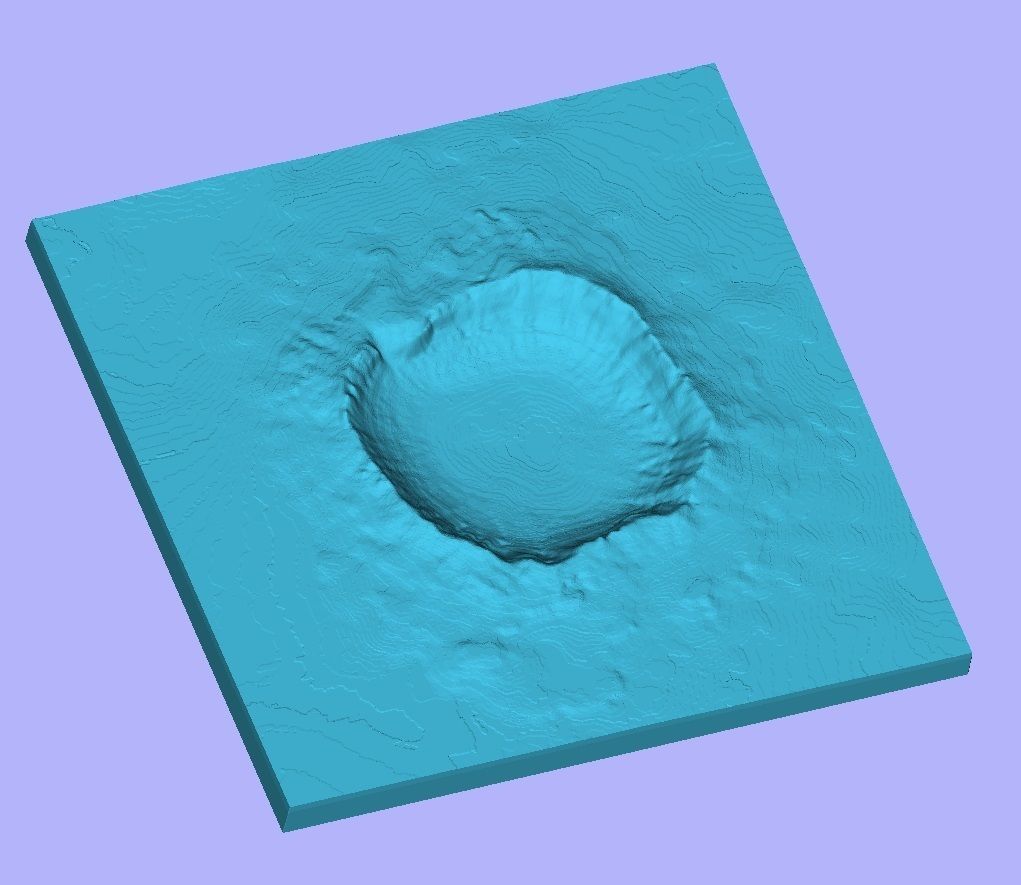 3D MODEL OF METEOR CRATER NATURAL LANDMARK FOR CNC - 3D PRINTING 3D model_2