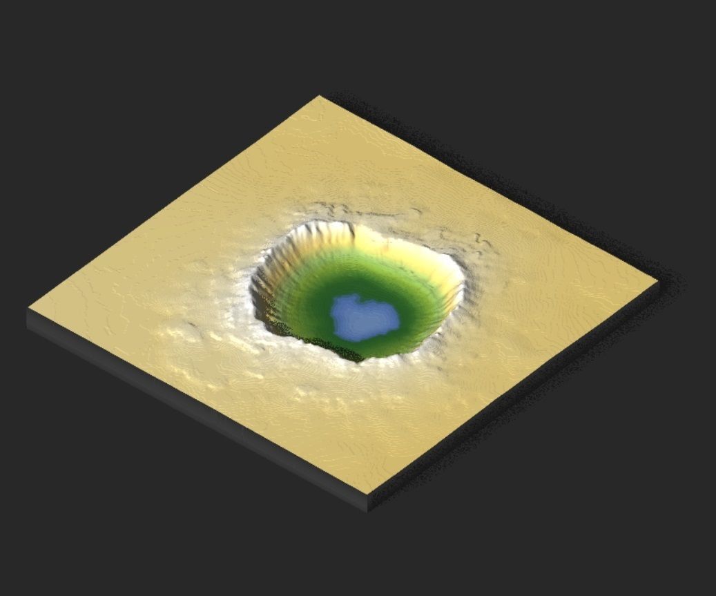 3D MODEL OF METEOR CRATER NATURAL LANDMARK FOR CNC - 3D PRINTING 3D model_7