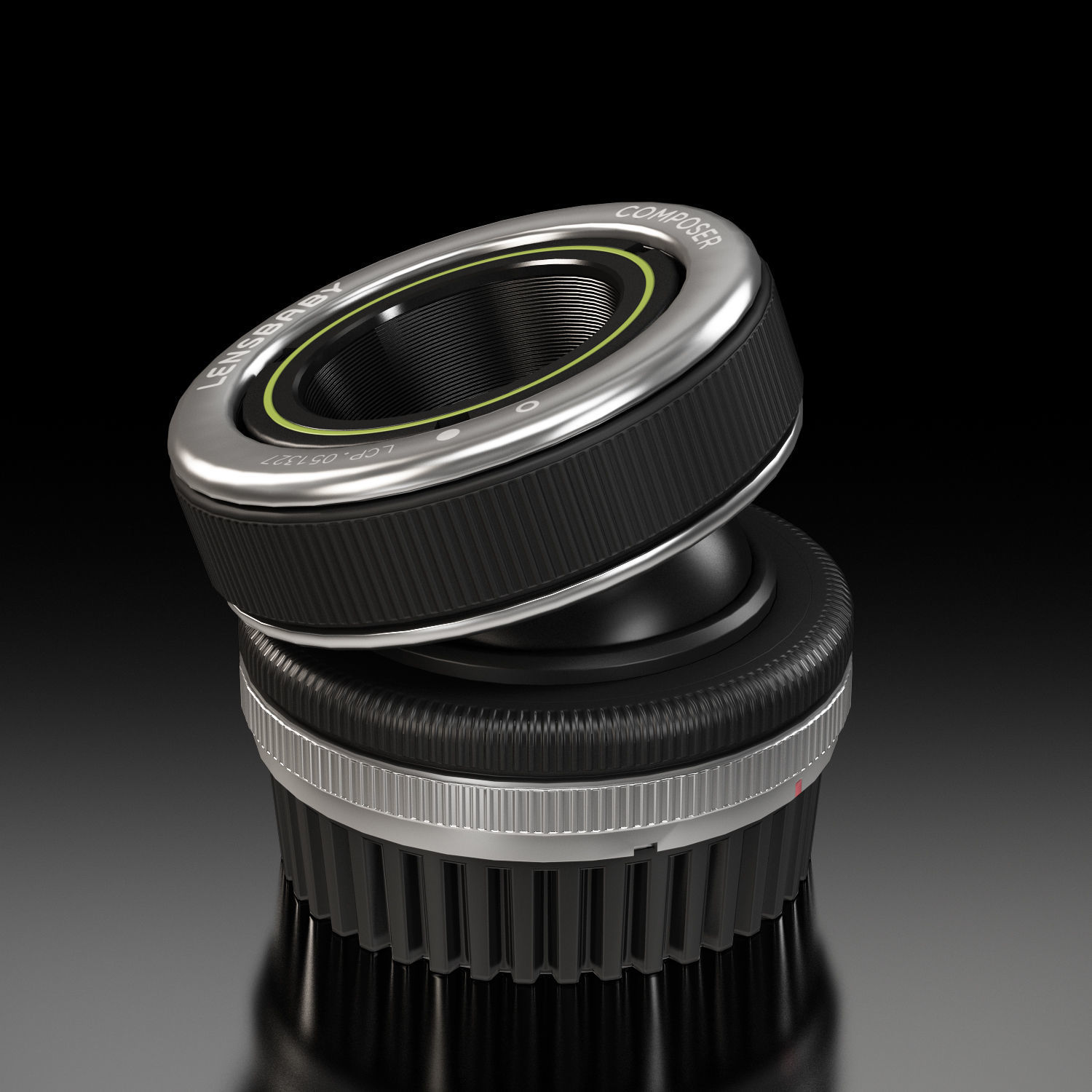 Lensbaby Composer Double Glass 50mm lens Low-poly 3D model_2