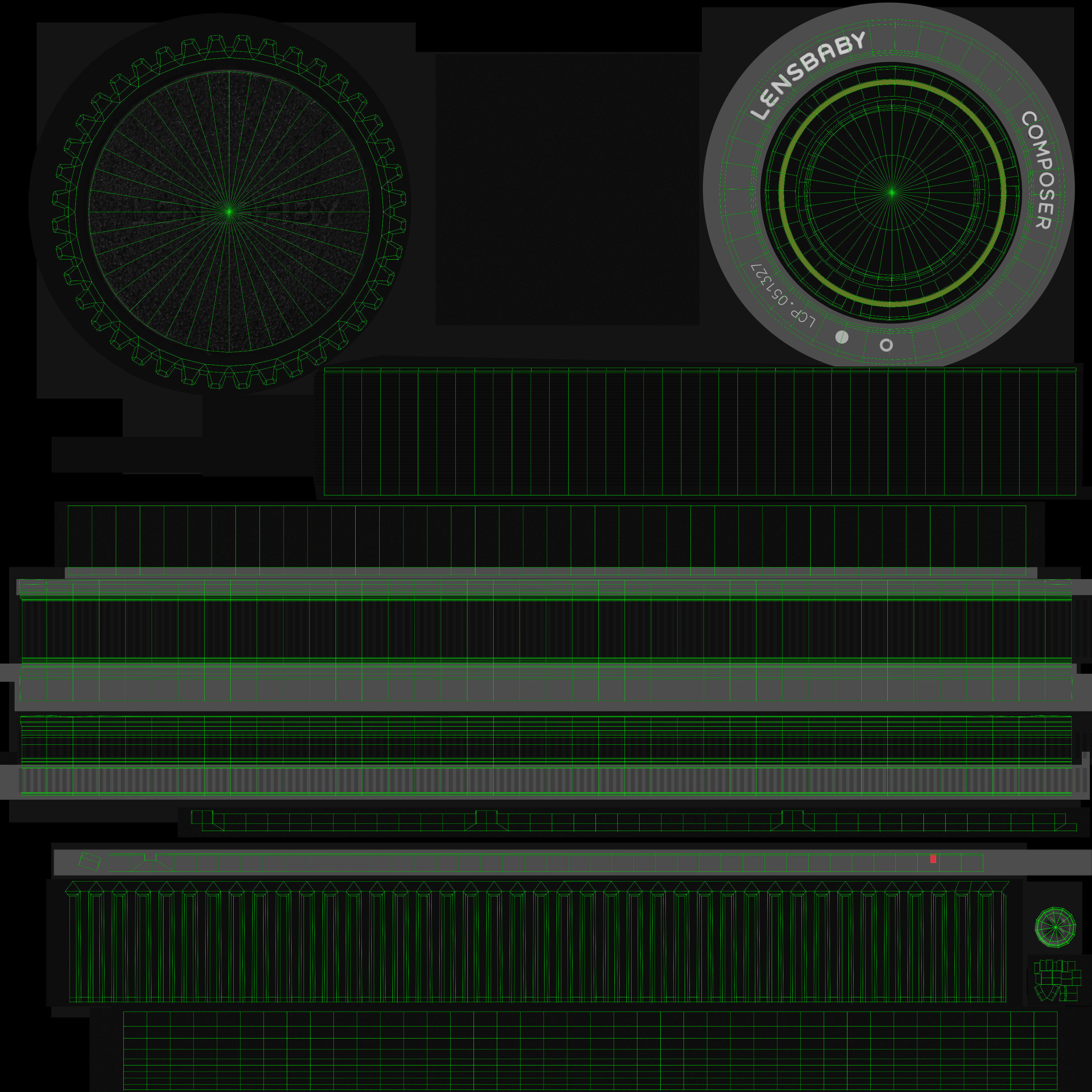 Lensbaby Composer Double Glass 50mm lens Low-poly 3D model_15