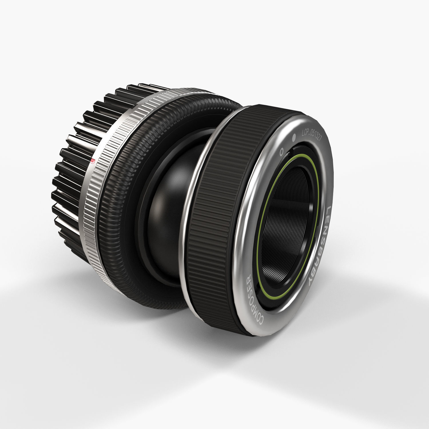 Lensbaby Composer Double Glass 50mm lens Low-poly 3D model_10