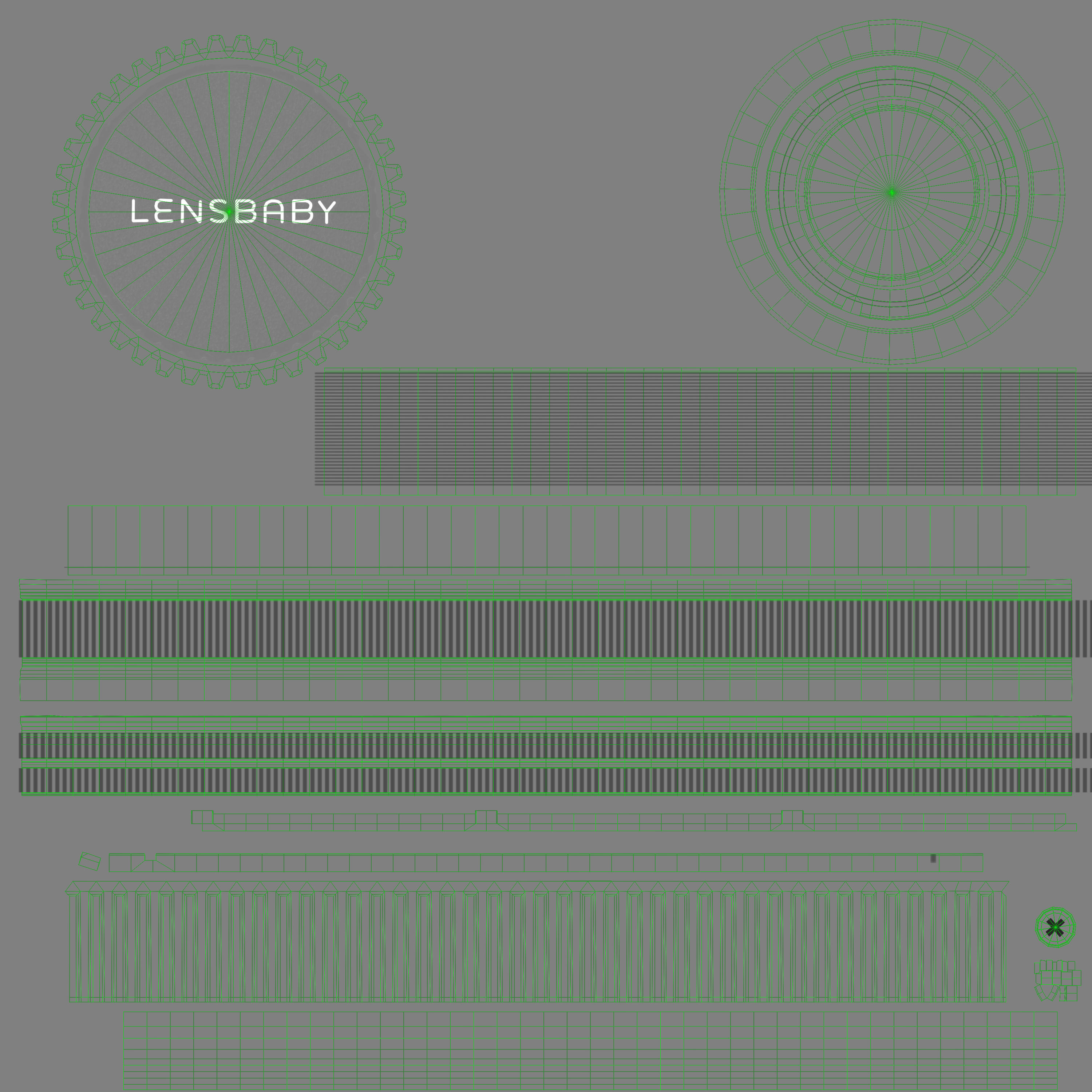 Lensbaby Composer Double Glass 50mm lens Low-poly 3D model_18