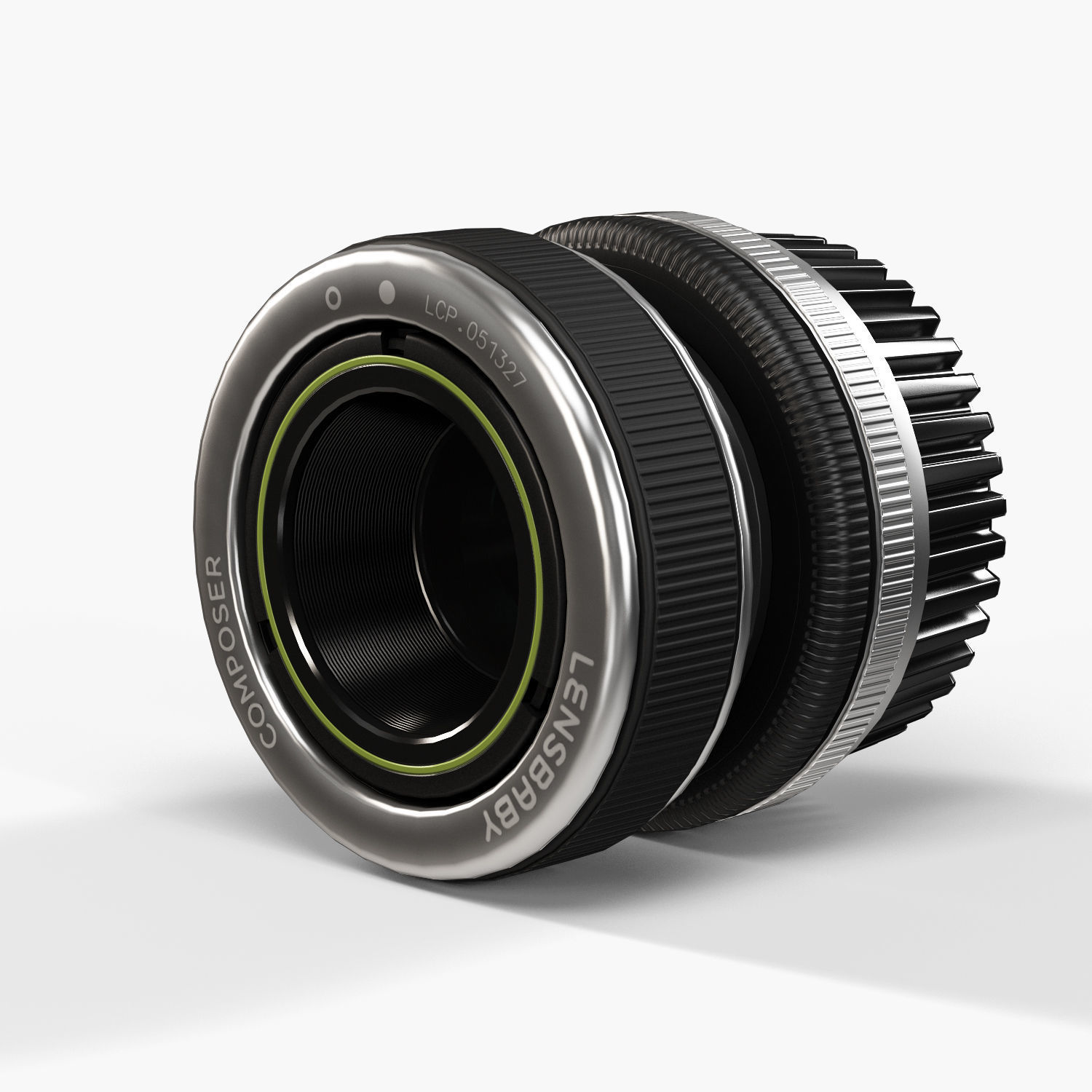 Lensbaby Composer Double Glass 50mm lens Low-poly 3D model_8