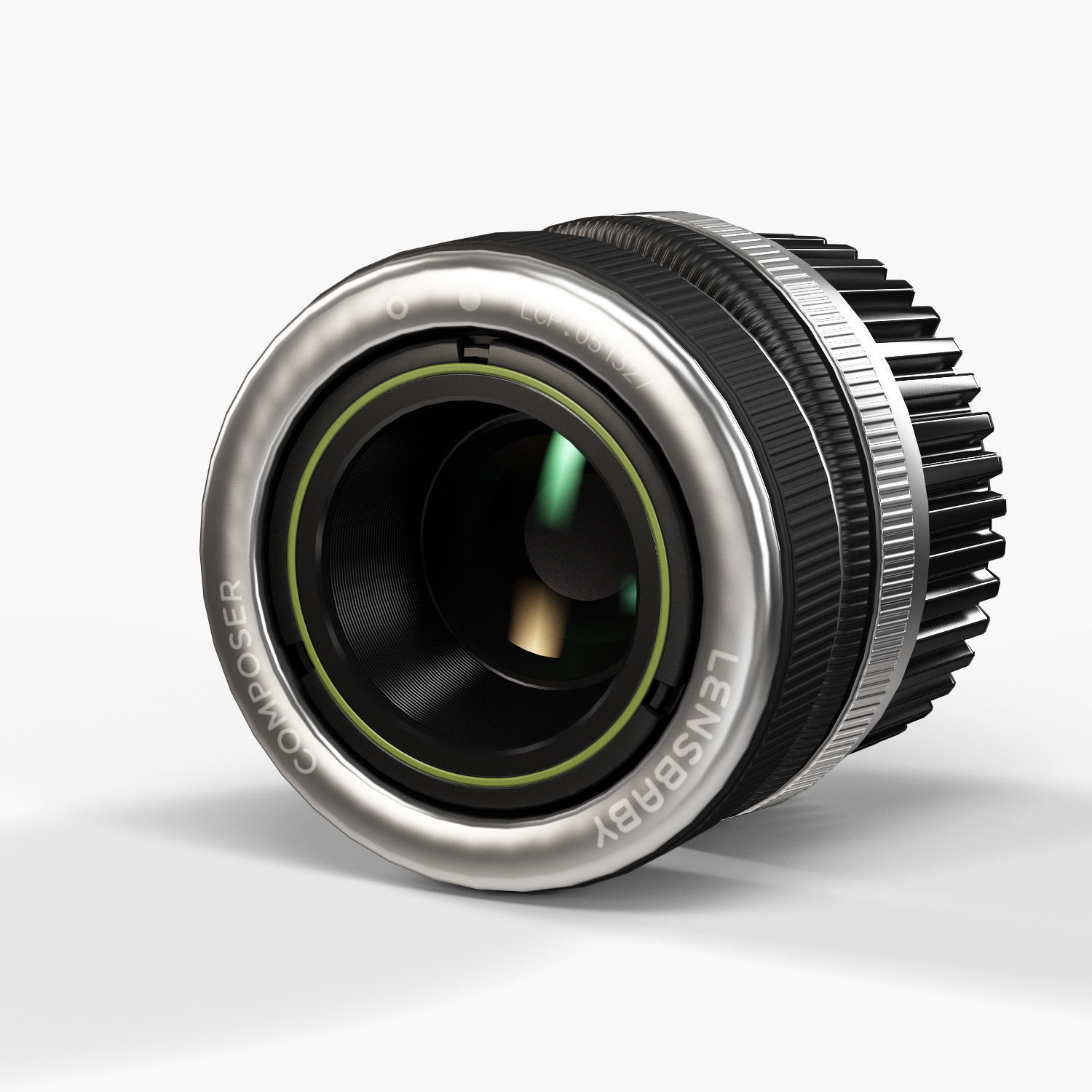 Lensbaby Composer Double Glass 50mm lens Low-poly 3D model_9