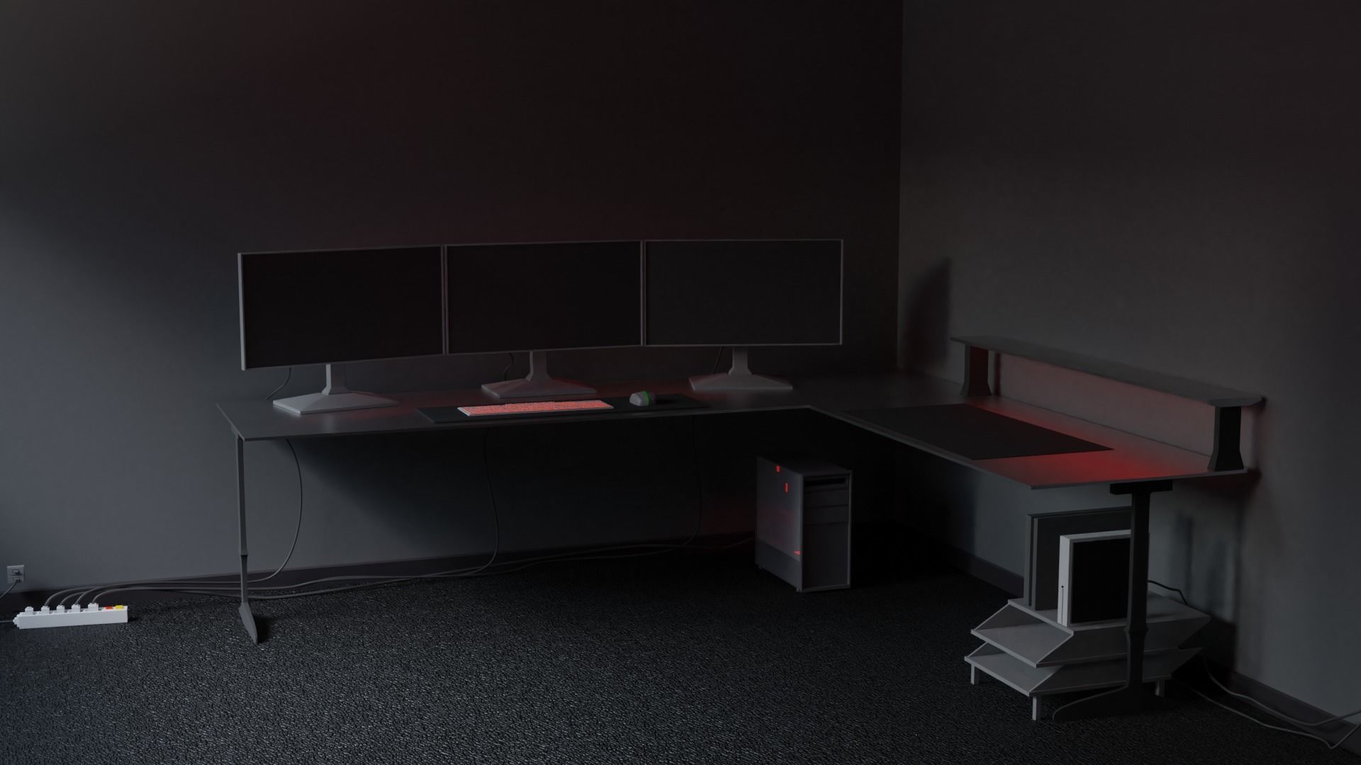 Game room Low-poly 3D model_2