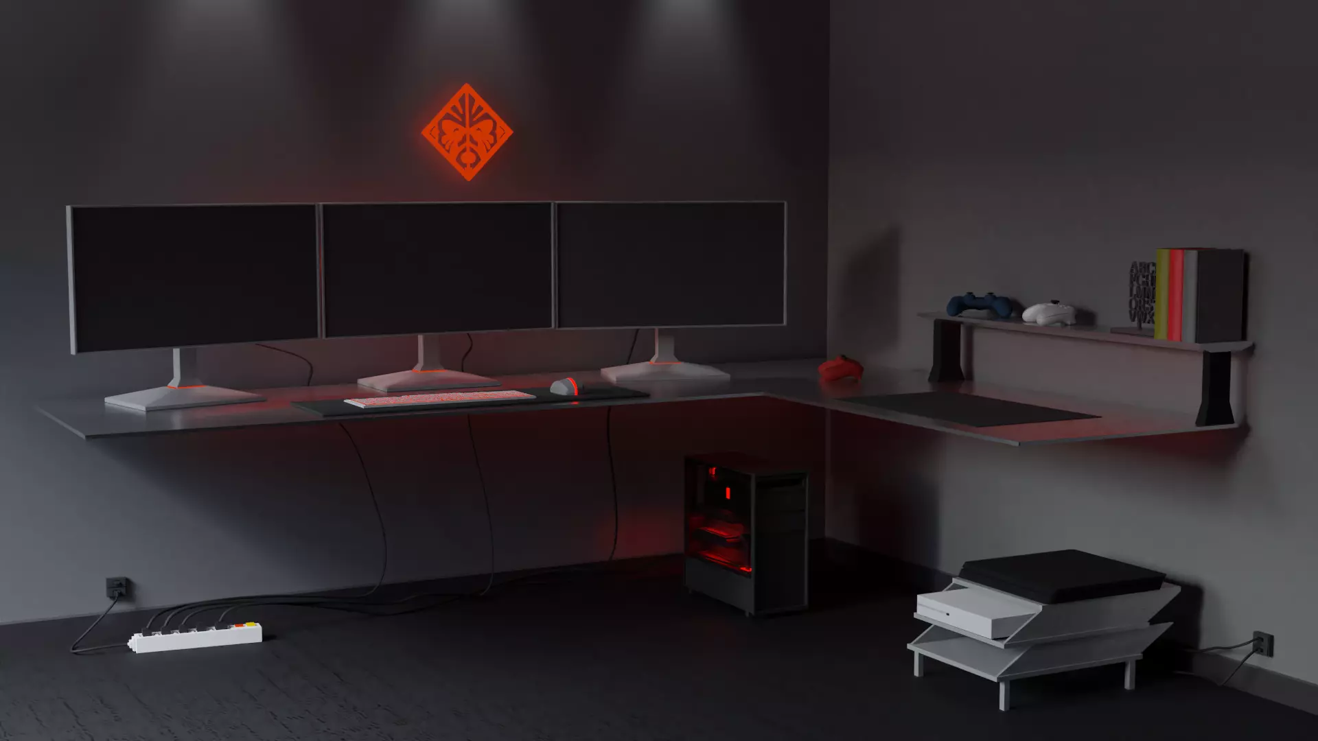 Game room Low-poly 3D model_0