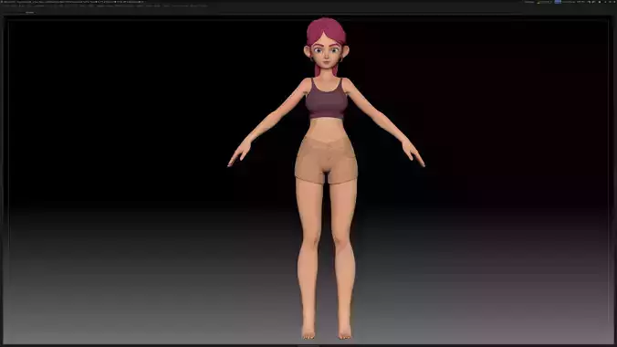 ZBrush Stylized Character Girl Base Mesh - Amy Girl Style 28