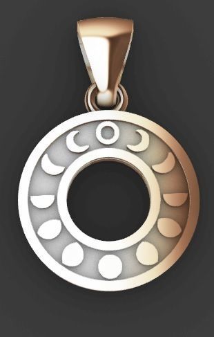 Moon phases pendant 3D print model_6