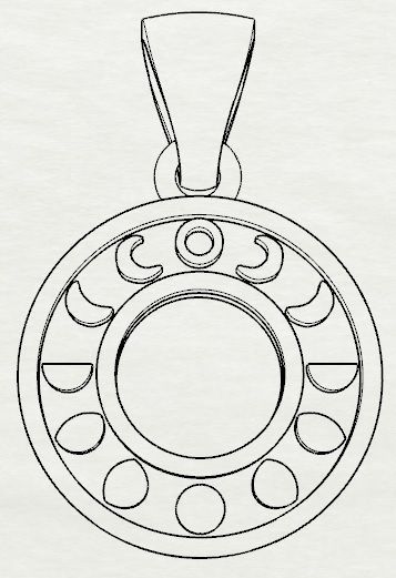 Moon phases pendant 3D print model_9