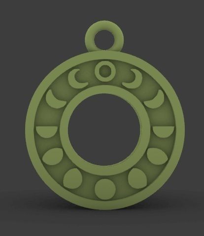 Moon phases pendant 3D print model_4