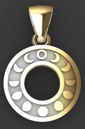 Moon phases pendant 3D print model_5