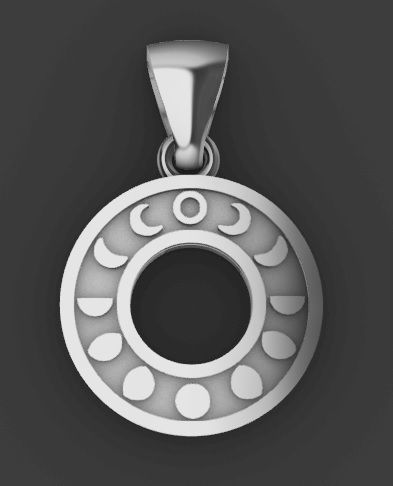 Moon phases pendant 3D print model_3