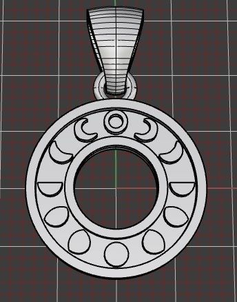 Moon phases pendant 3D print model_7