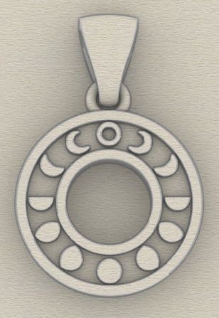 Moon phases pendant 3D print model_8