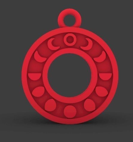 Moon phases pendant 3D print model_12