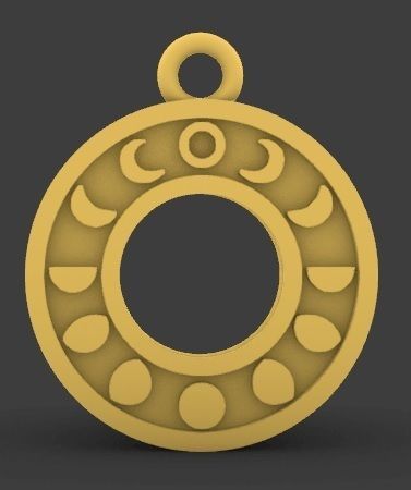 Moon phases pendant 3D print model_11