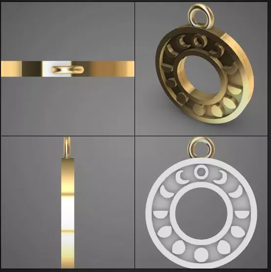 Moon phases pendant 3D print model_0