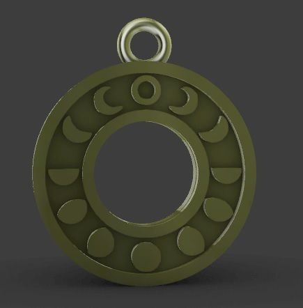 Moon phases pendant 3D print model_10